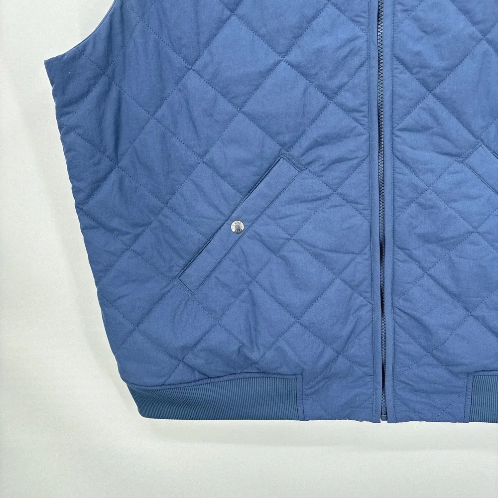 The North Face Vest Mens 2XL Blue Quilted Full Zip Sherpa Fleece Lined Insulated
